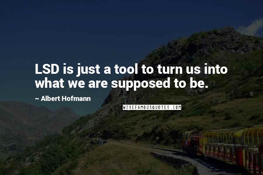 Albert Hofmann Quotes: LSD is just a tool to turn us into what we are supposed to be.
