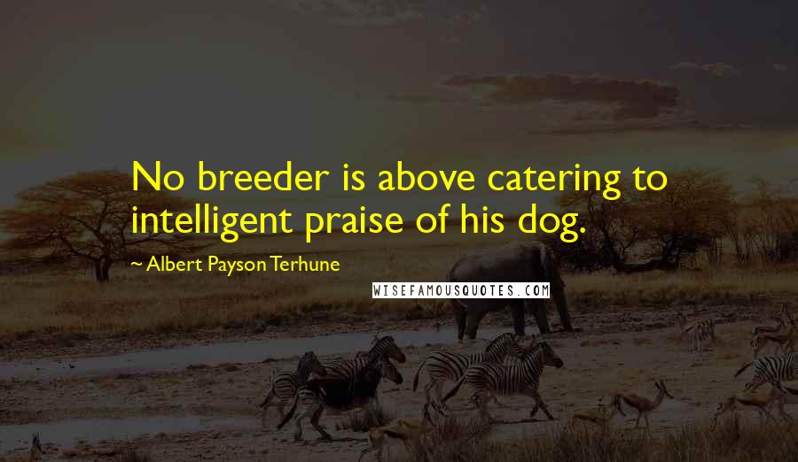 Albert Payson Terhune Quotes: No breeder is above catering to intelligent praise of his dog.