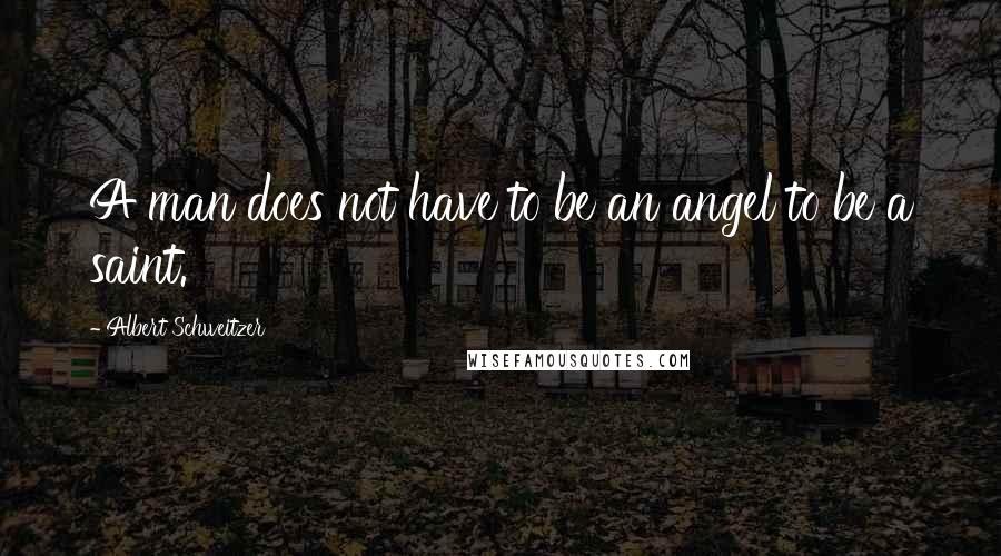 Albert Schweitzer Quotes: A man does not have to be an angel to be a saint.
