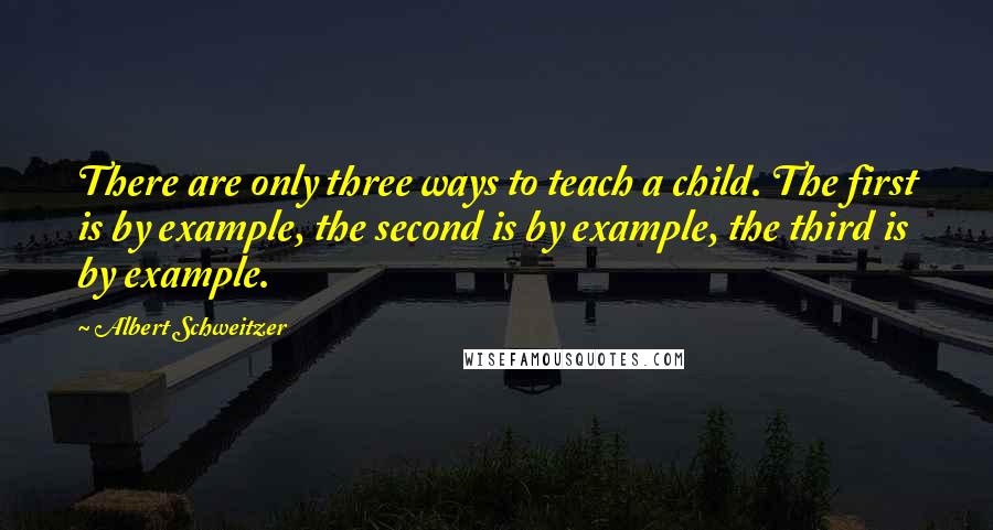 Albert Schweitzer Quotes: There are only three ways to teach a child. The first is by example, the second is by example, the third is by example.