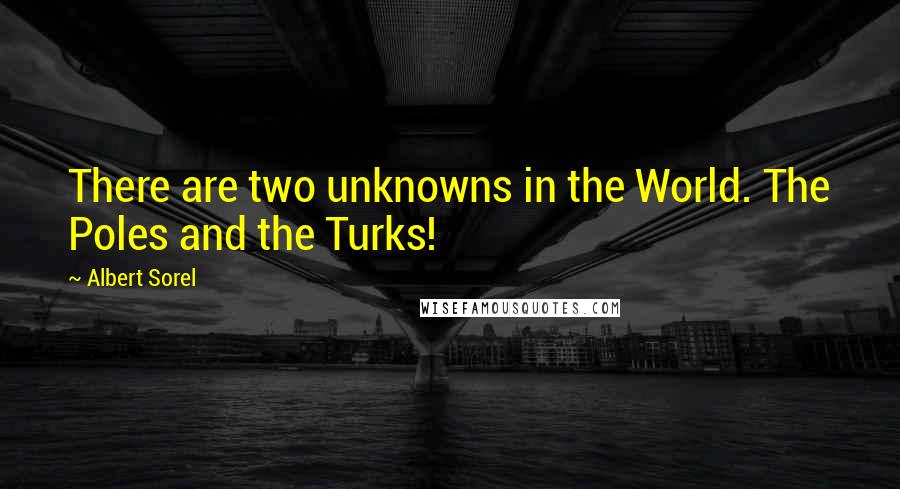 Albert Sorel Quotes: There are two unknowns in the World. The Poles and the Turks!