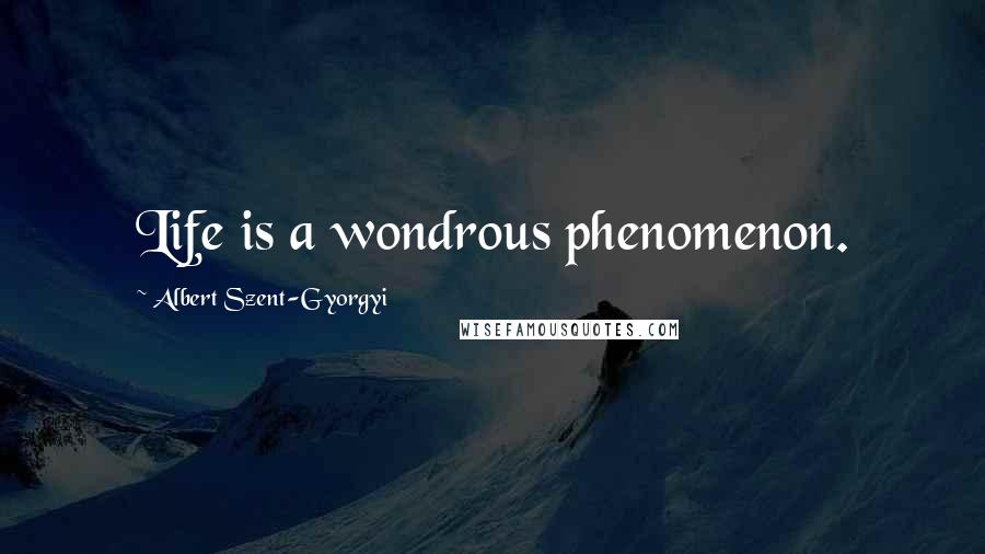 Albert Szent-Gyorgyi Quotes: Life is a wondrous phenomenon.