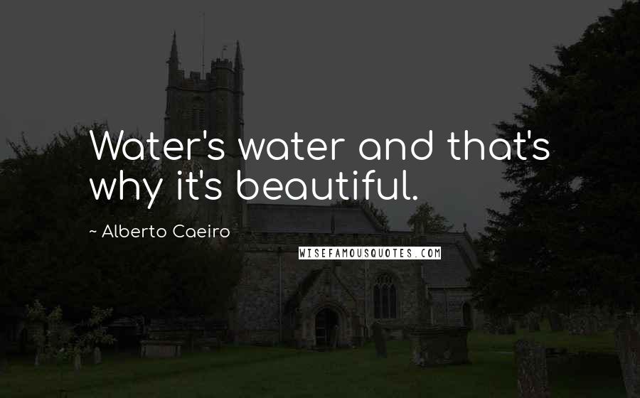 Alberto Caeiro Quotes: Water's water and that's why it's beautiful.