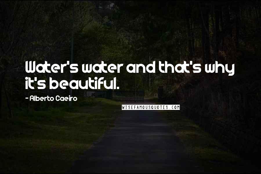 Alberto Caeiro Quotes: Water's water and that's why it's beautiful.