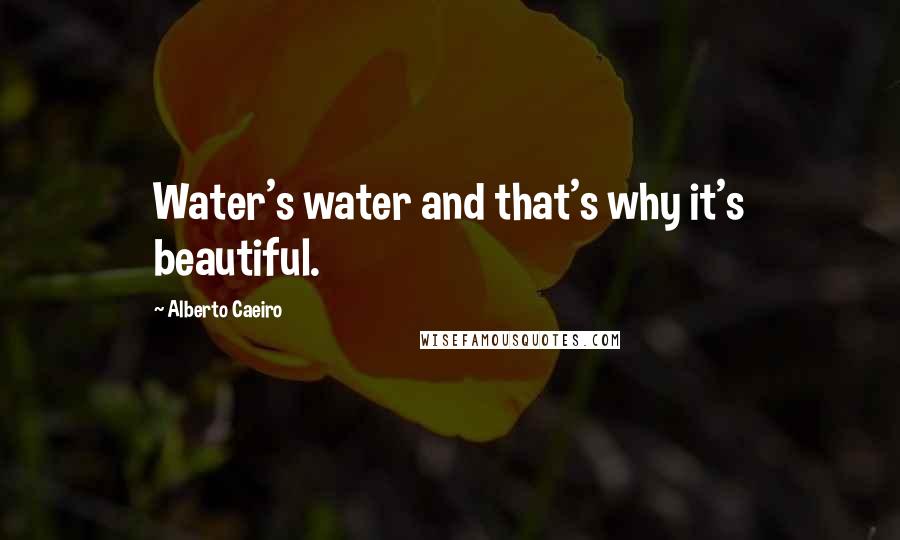 Alberto Caeiro Quotes: Water's water and that's why it's beautiful.