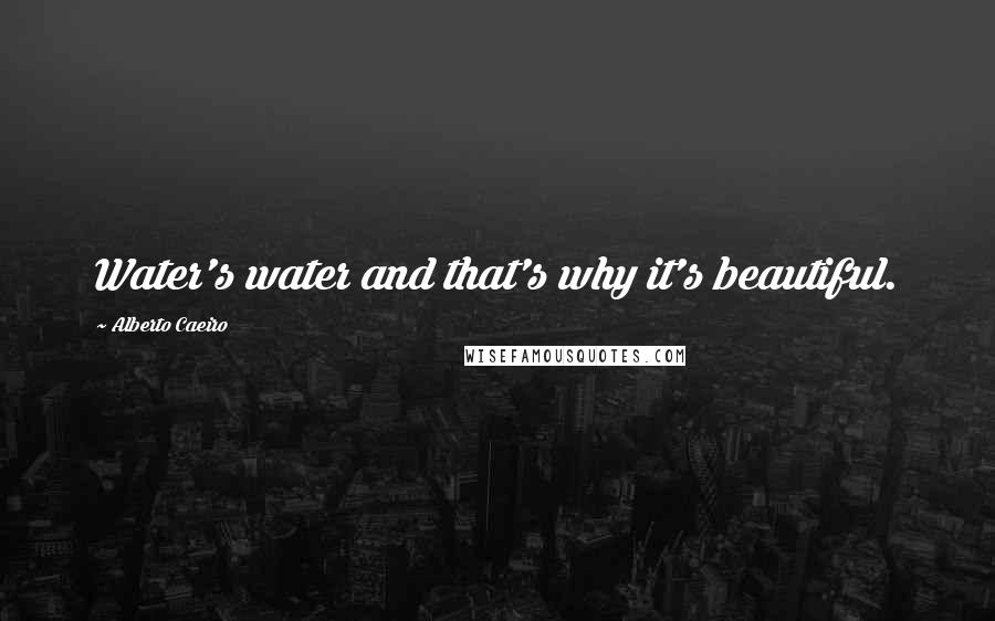 Alberto Caeiro Quotes: Water's water and that's why it's beautiful.