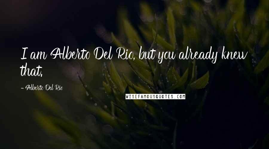 Alberto Del Rio Quotes: I am Alberto Del Rio, but you already knew that.
