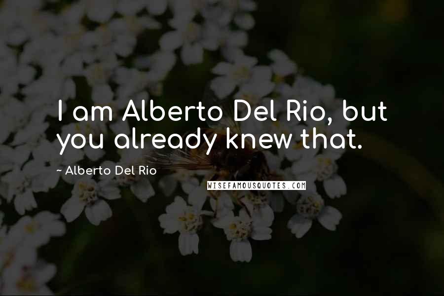 Alberto Del Rio Quotes: I am Alberto Del Rio, but you already knew that.