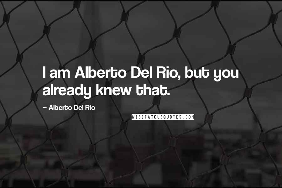Alberto Del Rio Quotes: I am Alberto Del Rio, but you already knew that.