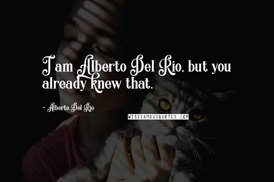 Alberto Del Rio Quotes: I am Alberto Del Rio, but you already knew that.