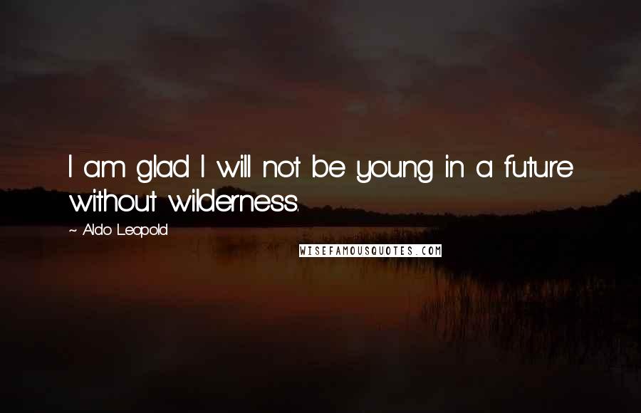 Aldo Leopold Quotes: I am glad I will not be young in a future without wilderness.