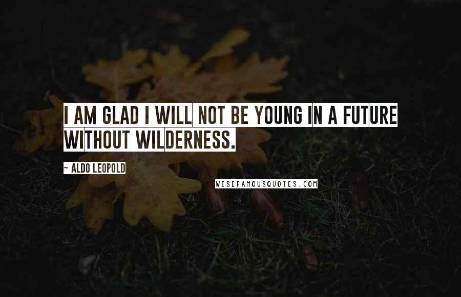 Aldo Leopold Quotes: I am glad I will not be young in a future without wilderness.