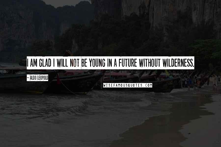 Aldo Leopold Quotes: I am glad I will not be young in a future without wilderness.