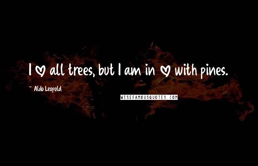 Aldo Leopold Quotes: I love all trees, but I am in love with pines.