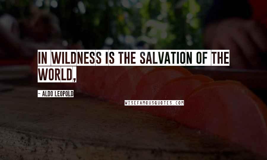 Aldo Leopold Quotes: In wildness is the salvation of the world,