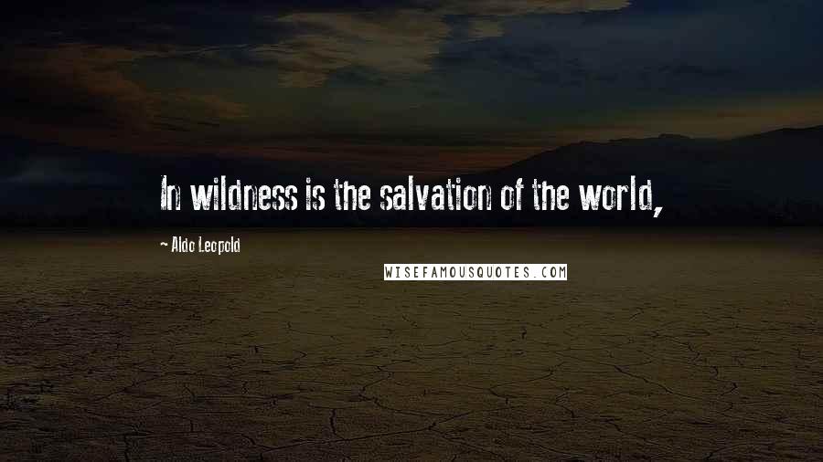 Aldo Leopold Quotes: In wildness is the salvation of the world,