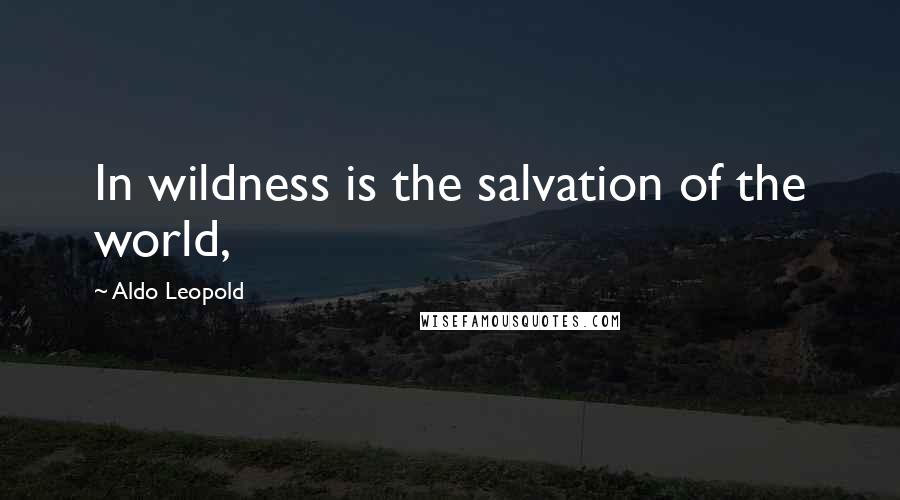 Aldo Leopold Quotes: In wildness is the salvation of the world,