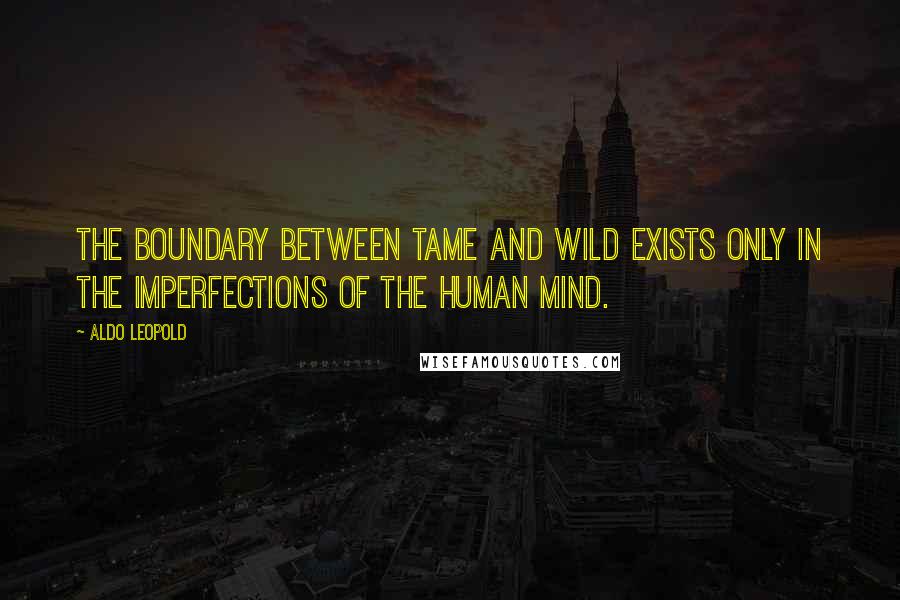 Aldo Leopold Quotes: The boundary between tame and wild exists only in the imperfections of the human mind.