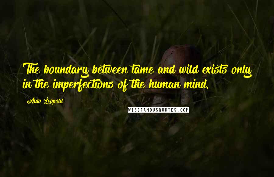 Aldo Leopold Quotes: The boundary between tame and wild exists only in the imperfections of the human mind.