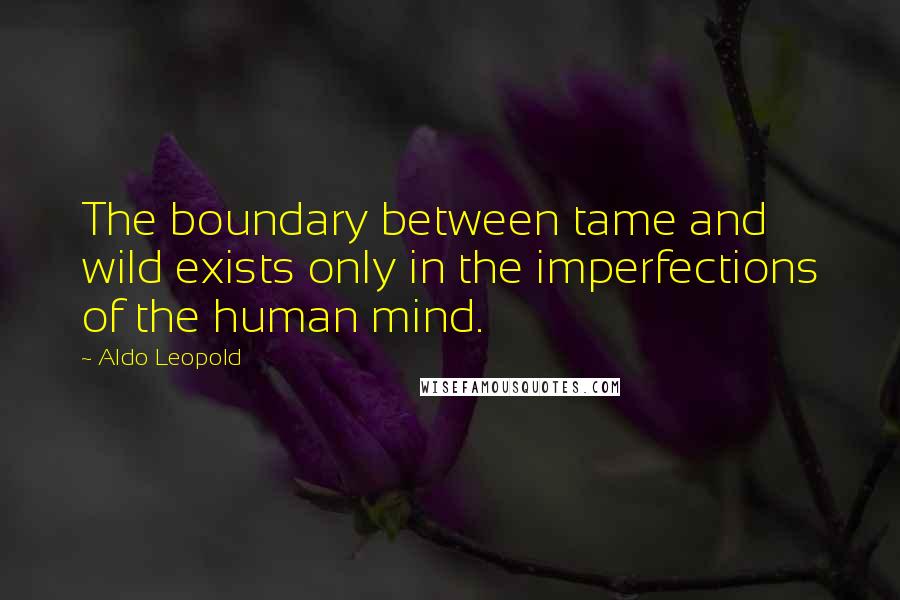 Aldo Leopold Quotes: The boundary between tame and wild exists only in the imperfections of the human mind.