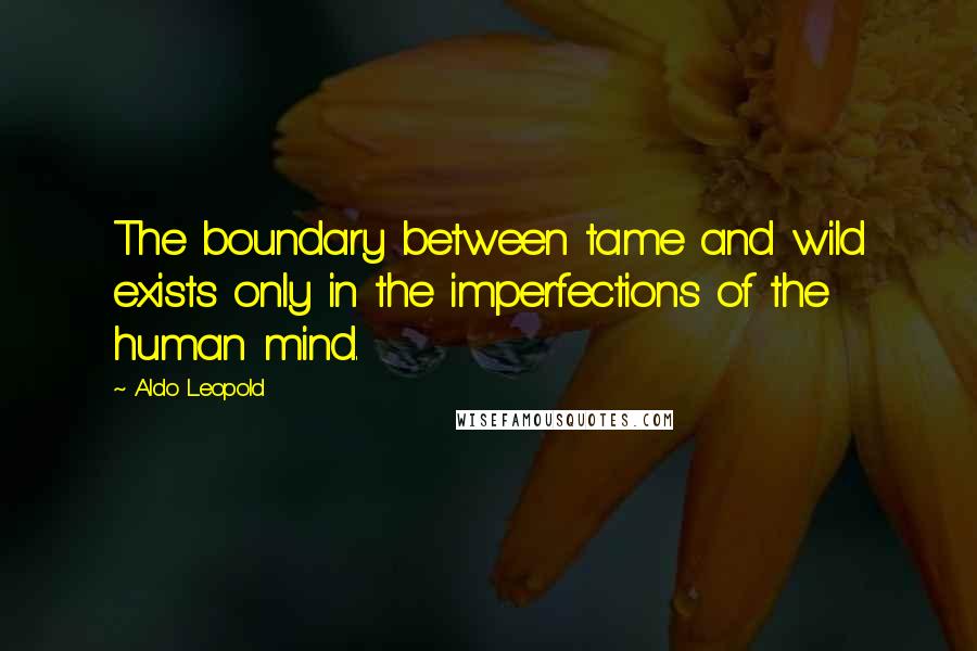 Aldo Leopold Quotes: The boundary between tame and wild exists only in the imperfections of the human mind.