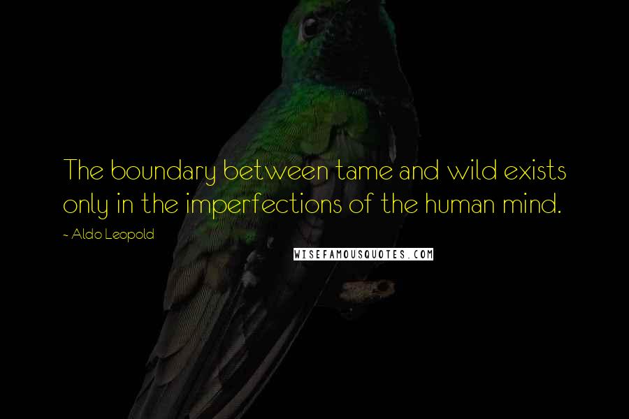 Aldo Leopold Quotes: The boundary between tame and wild exists only in the imperfections of the human mind.