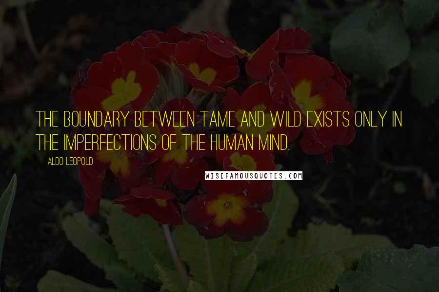 Aldo Leopold Quotes: The boundary between tame and wild exists only in the imperfections of the human mind.