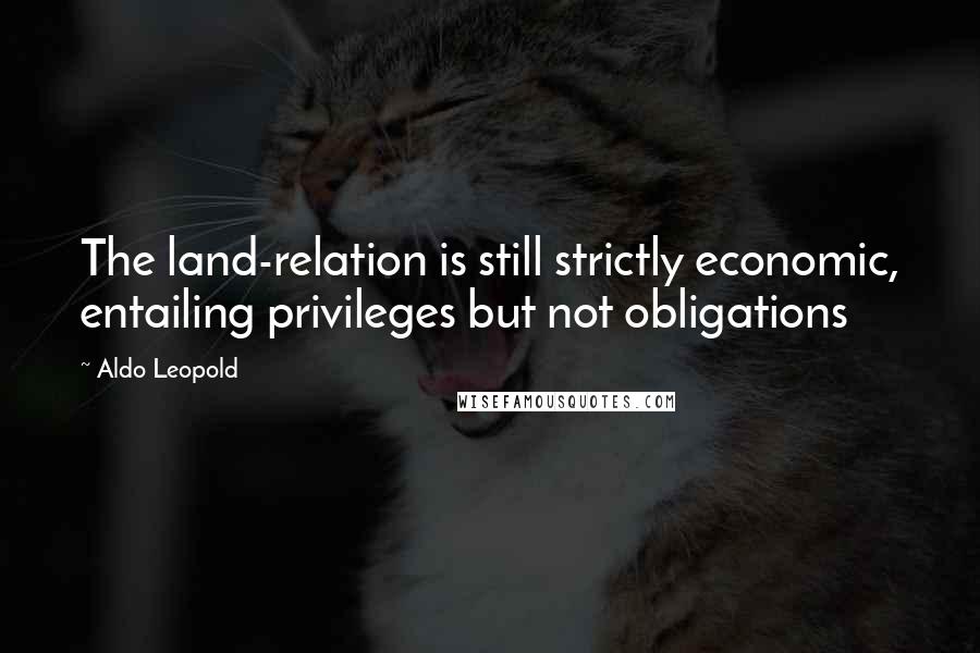 Aldo Leopold Quotes: The land-relation is still strictly economic, entailing privileges but not obligations