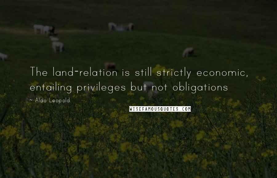 Aldo Leopold Quotes: The land-relation is still strictly economic, entailing privileges but not obligations