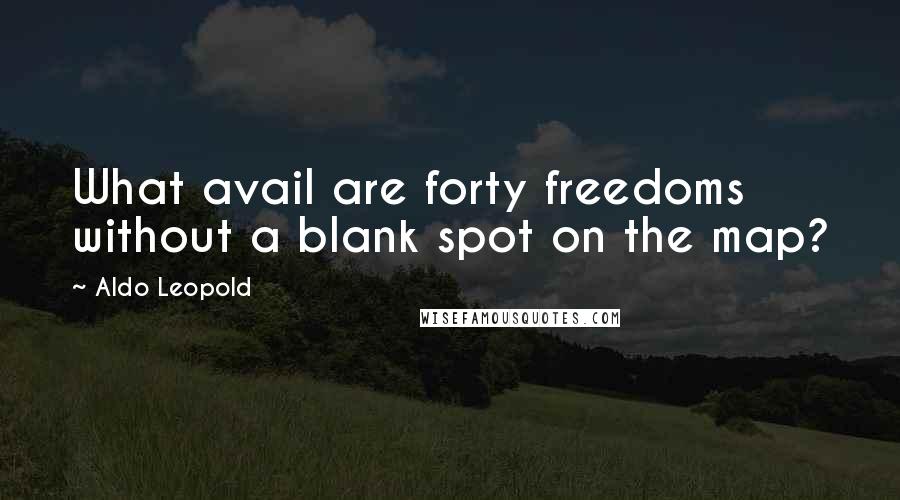 Aldo Leopold Quotes: What avail are forty freedoms without a blank spot on the map?