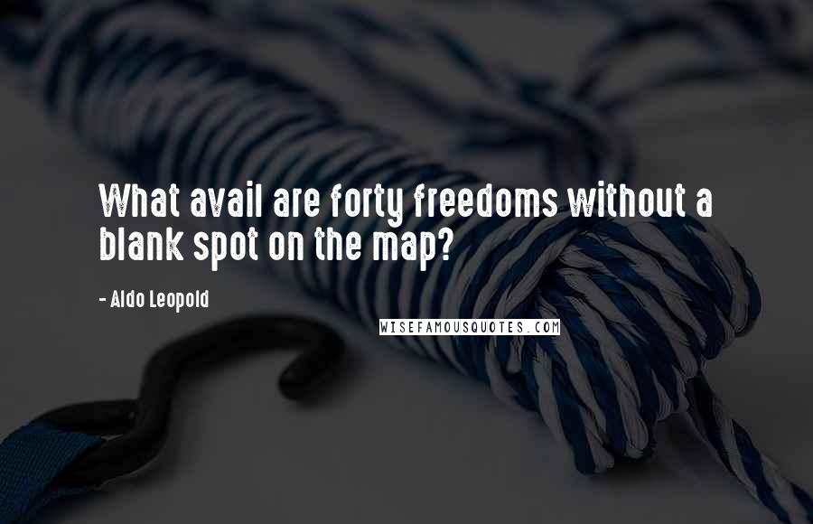 Aldo Leopold Quotes: What avail are forty freedoms without a blank spot on the map?