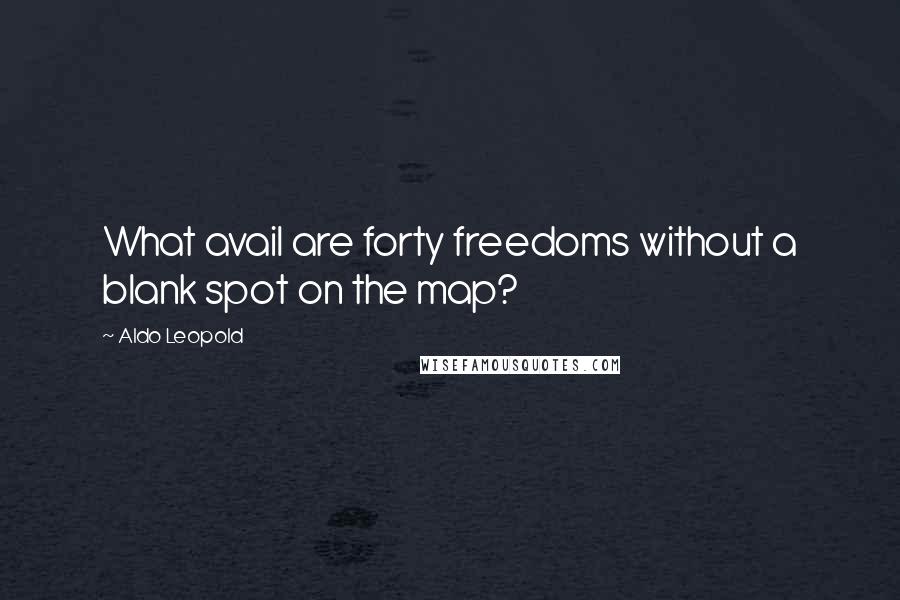 Aldo Leopold Quotes: What avail are forty freedoms without a blank spot on the map?