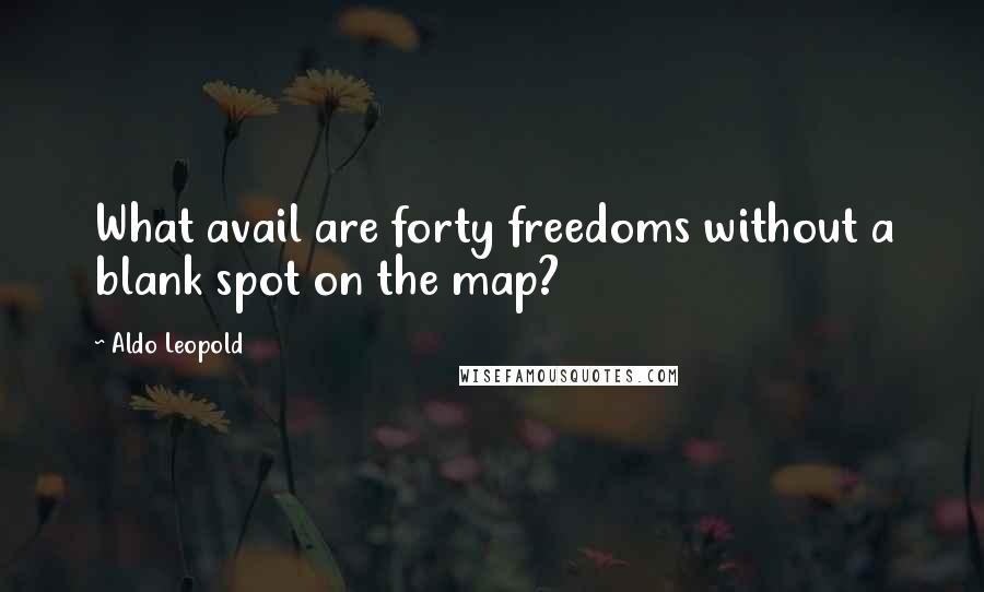 Aldo Leopold Quotes: What avail are forty freedoms without a blank spot on the map?