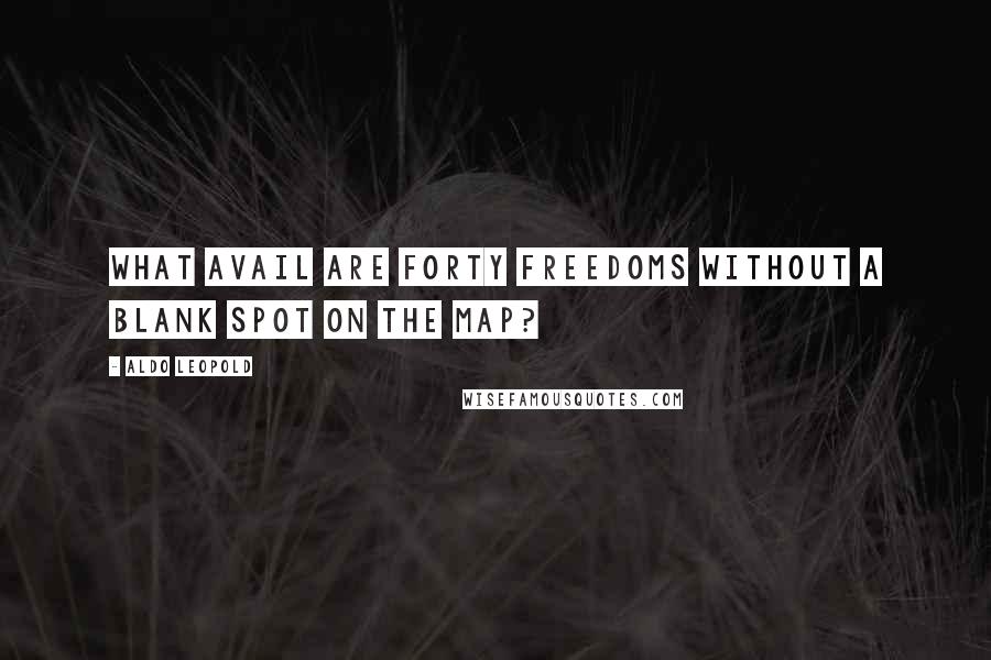 Aldo Leopold Quotes: What avail are forty freedoms without a blank spot on the map?