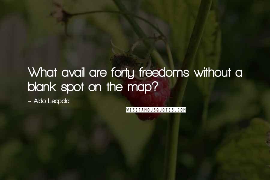 Aldo Leopold Quotes: What avail are forty freedoms without a blank spot on the map?