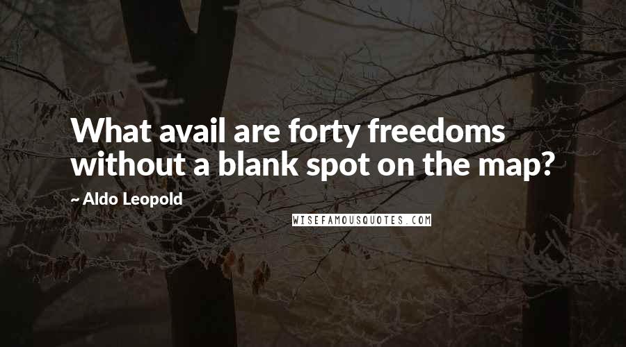 Aldo Leopold Quotes: What avail are forty freedoms without a blank spot on the map?