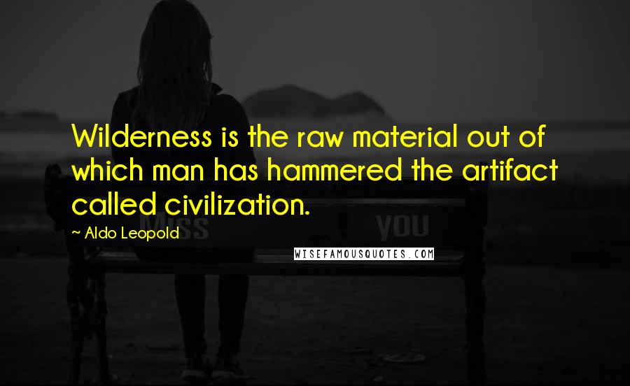 Aldo Leopold Quotes: Wilderness is the raw material out of which man has hammered the artifact called civilization.