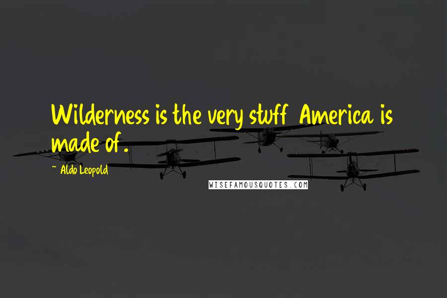 Aldo Leopold Quotes: Wilderness is the very stuff America is made of.