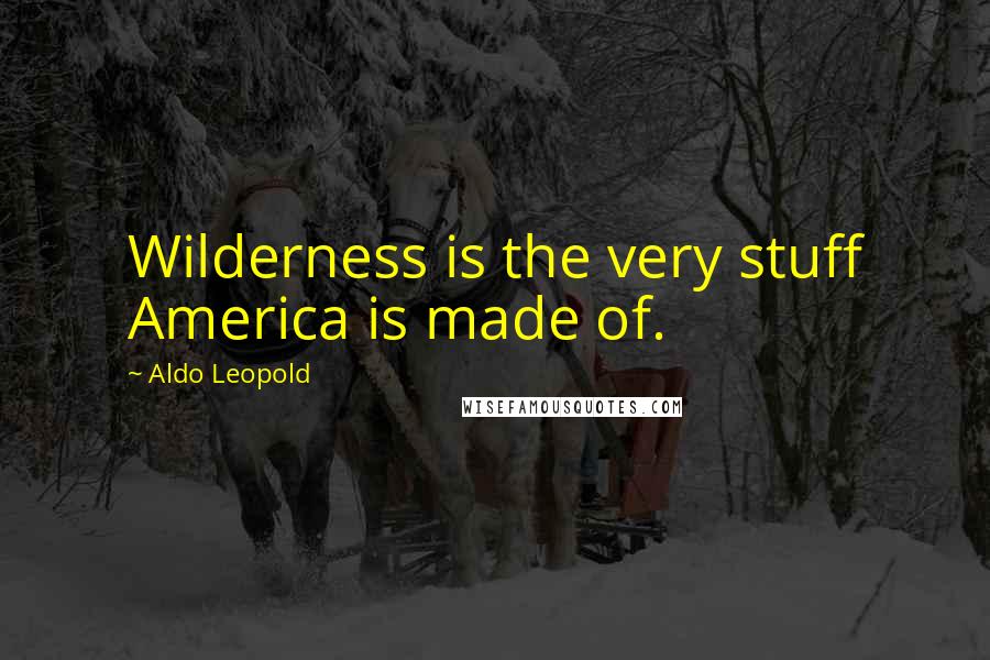 Aldo Leopold Quotes: Wilderness is the very stuff America is made of.