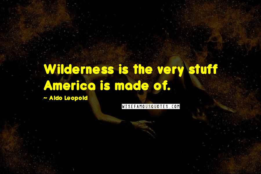 Aldo Leopold Quotes: Wilderness is the very stuff America is made of.