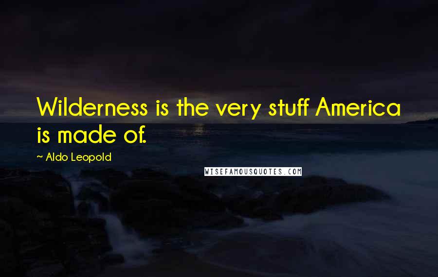 Aldo Leopold Quotes: Wilderness is the very stuff America is made of.