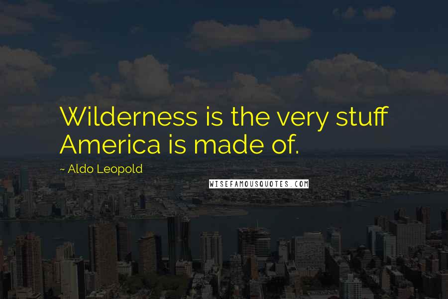 Aldo Leopold Quotes: Wilderness is the very stuff America is made of.