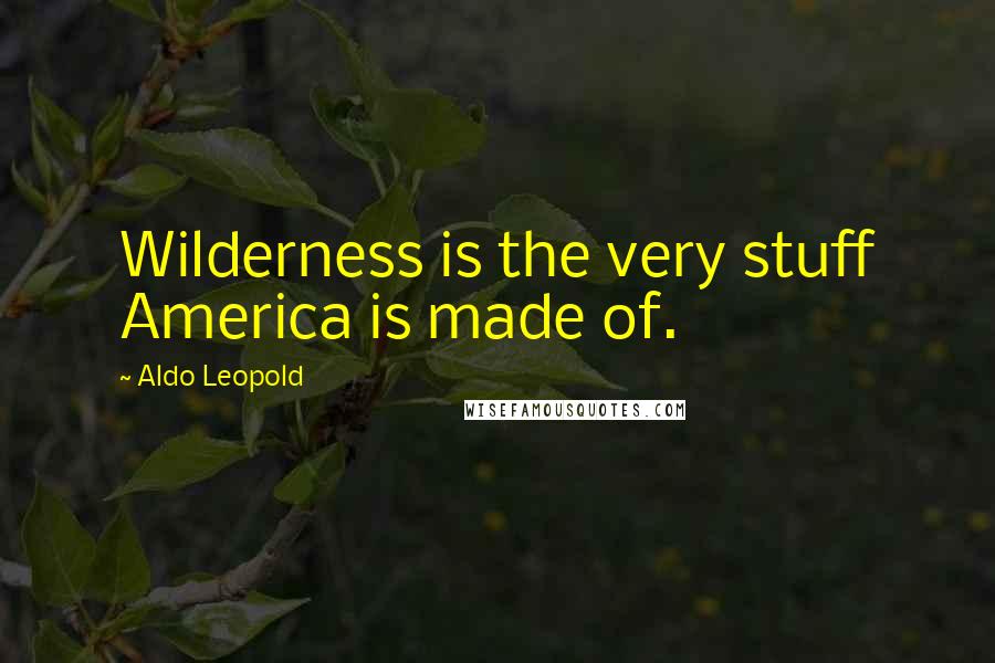 Aldo Leopold Quotes: Wilderness is the very stuff America is made of.