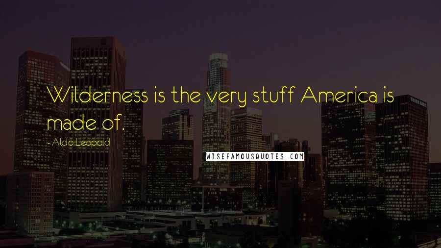 Aldo Leopold Quotes: Wilderness is the very stuff America is made of.