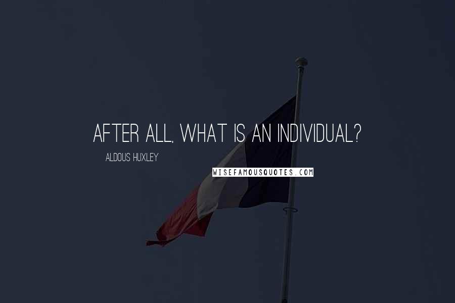 Aldous Huxley Quotes: After all, what is an individual?