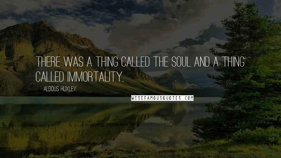 Aldous Huxley Quotes: There was a thing called the soul and a thing called immortality.