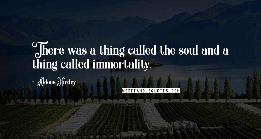 Aldous Huxley Quotes: There was a thing called the soul and a thing called immortality.
