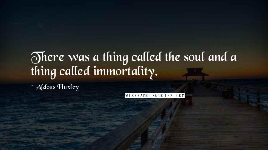 Aldous Huxley Quotes: There was a thing called the soul and a thing called immortality.
