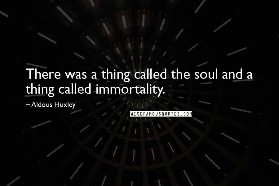 Aldous Huxley Quotes: There was a thing called the soul and a thing called immortality.