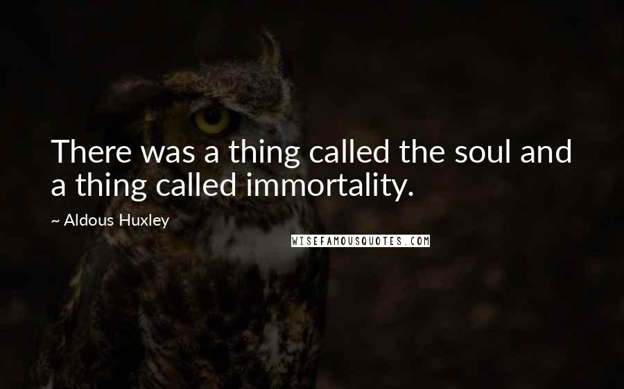 Aldous Huxley Quotes: There was a thing called the soul and a thing called immortality.